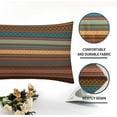 thumbnail image 2 of Brown Blue Teal Lumbar Pillow Covers 12x20 Inch Set of 2 Bohemian Multicolor Stripes Decorative Throw Pillows Retro Southwest Geometric Boho Mexican Pillow Cases Home Decor For Sofa Couch Outdoor, 2 of 6
