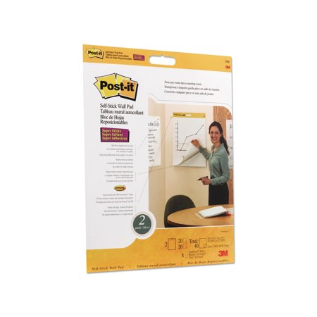 Branded Post-it Self-Stick Wall Easel Post-it Pad, 4ct. Pack of 1
