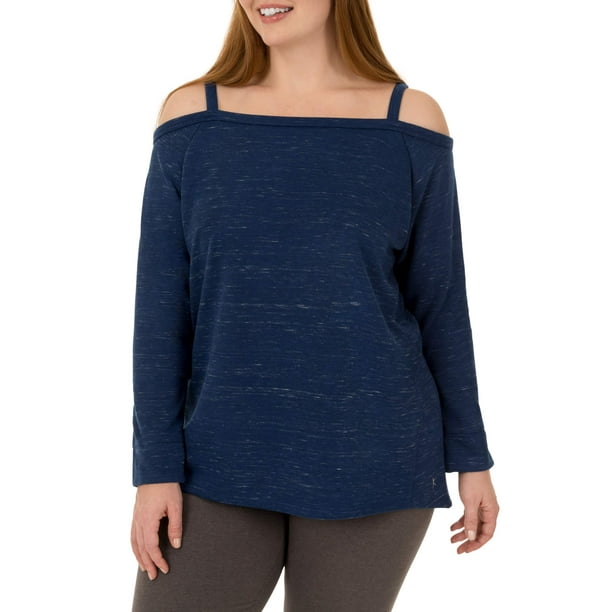 Danskin Now - Danskin Now Women's Plus Active Off the Shoulder Pullover Sweatshirt - Walmart.com
