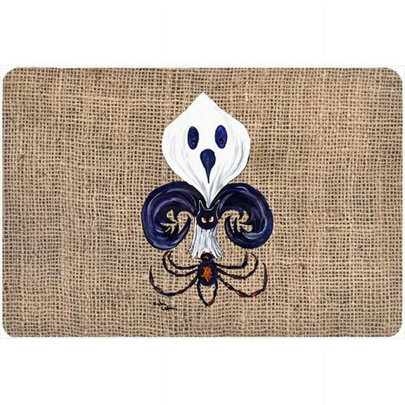9.25 x 7.75 in. Halloween Ghost Spider Bat Fleur de lis Mouse Pad, Hot Pad Or Trivet