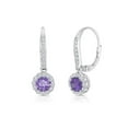 thumbnail image 2 of ADIRFINE 925 Sterling Silver Dangling Birthstone Color Stone Lever Back Earrings, 2 of 7