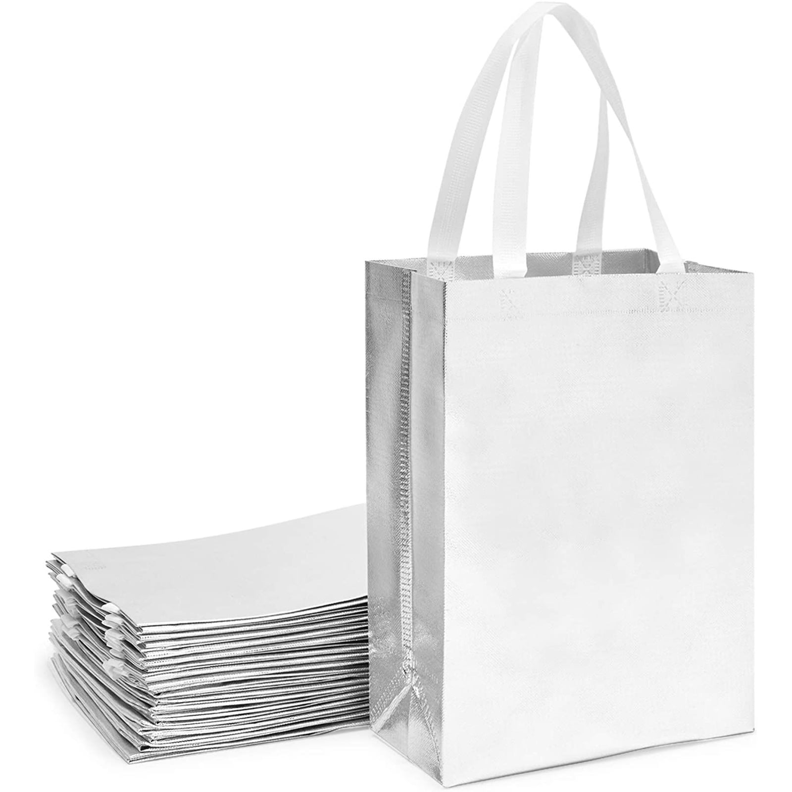 Steel Gray Reusable Grocery Tote Bag Large 10 Pack