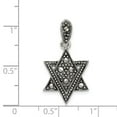 thumbnail image 3 of FB Jewels Sterling Silver Antiqued Marcasite Star of David Pendant, 3 of 4