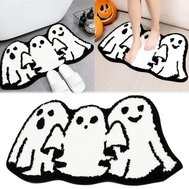 AKEGAMN Clearance! Halloween Rugs Bathroom Rug Non Slip Floor Mat For Bathroom Kitchen Rug Soft Absorbent Tub Mat Room Halloween Bathroom Rug soft fibers and anti slip backing - The Plush Mat is mad