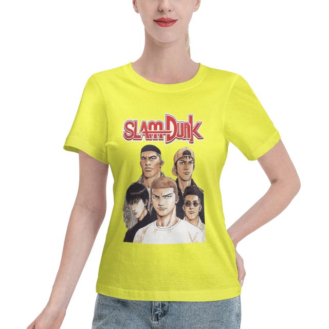 T-Shirt Basique à Manches Courtes pour Femmes Slam Dunk