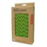 Kikkerland Bamboo Design Paper Straws - Box of 144