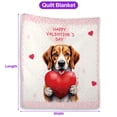 thumbnail image 5 of Happy Valentine's Day Beagle Brings Love Heart Quilt Blanket Beagles Dog Lover Gifts Idea Cozy Comforter Throw Blanket - 02028, 5 of 5