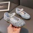 thumbnail image 6 of EnJoCho Fashion Summer Children Sandals Girls Fashion Golden Shoes Low Heel Buckle Shiny Pearl Sequins Dress Dance Shoes Toddler Kids Cute Shoes, 6 of 9