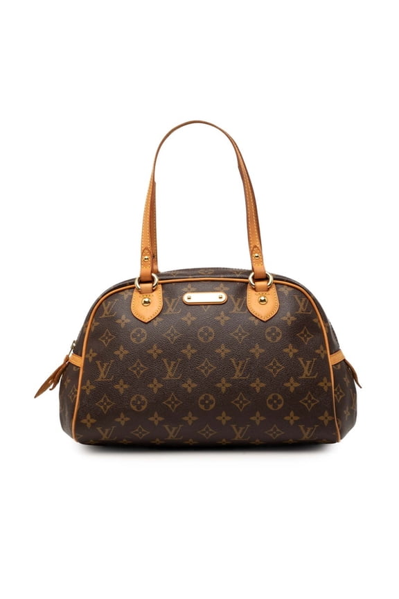 Pre-Owned Louis Vuitton Monogram Montorgueil PM Handbag M95565 Brown Leather Women's LOUIS...