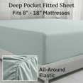 thumbnail image 4 of California Design Den Flannel Cal King Sheet Set - Triple-Brushed 100% Cotton, Deep Pockets, Made in Portugal - Heather Green, 4 of 7