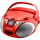 thumbnail image 1 of Magnavox MD6924 Boombox portátil con CD de carga superior y radio estéreo AM/FM en negro | Compatible con CD-R/CD-RW | Pantalla LED | Puerto auxiliar compatible | Reproductor de CD programable | (Rojo, 1 of 5