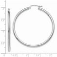 thumbnail image 3 of Real 14kt White Gold Polished 2.5mm Tube Hoop Earrings; for Adults and Teens; for Women and Men, 3 of 3