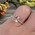 thumbnail image 2 of Princess Cut 1.25 Carat Morganite Engagement Ring Wedding Ring On 10k Rose Gold Anniversary Gift Art Deco Specialized for Brides, 2 of 6