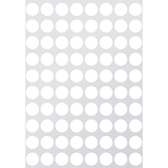 1/2 (0.5) Half Inch Round White Coding Labels--Value pack White Dot Labels -Semi gloss finish (1200 Pack)