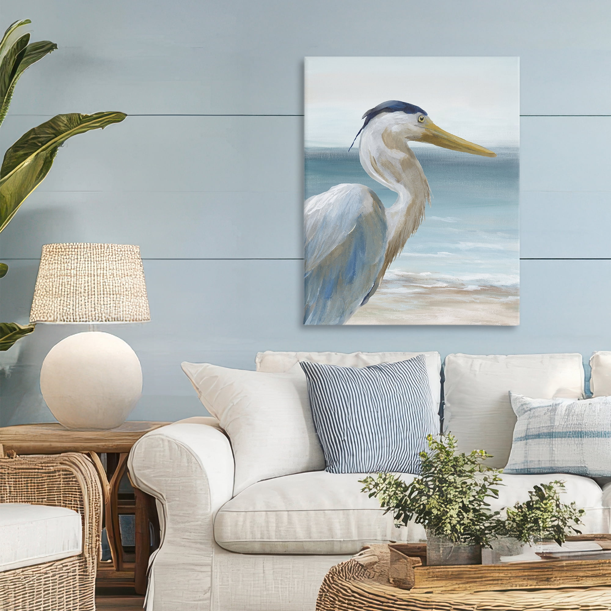 Stupell Industries Right Gazing Heron Canvas Wall Art, design by Nan