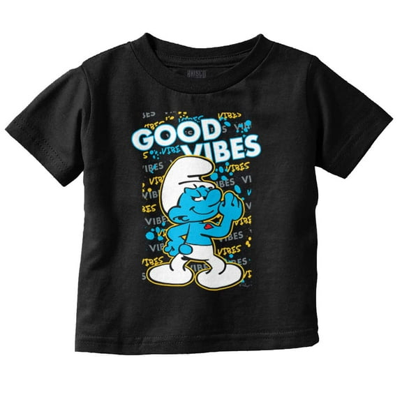Hefty Smurf Good Vibes Graffiti Drip Toddler Boy Girl T Shirt Infant Toddler Brisco Brands 6M