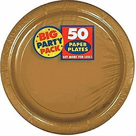 Big Party Pack Gold Paper Plates | 7" | Pack Of 50