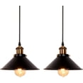 thumbnail image 1 of Juego de 2 luces colgantes industriales retro de hierro negro, cocina, bar, balcón, 1 of 5