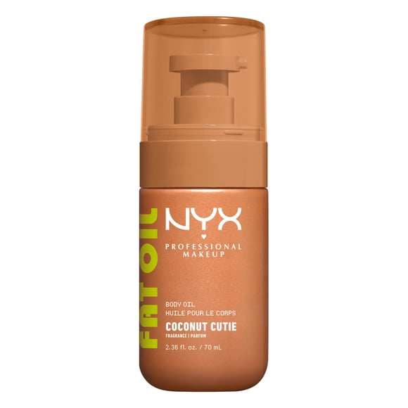 NYX Professional Makeup Fat Oil Body Oil, Coconut Cutie, 24H Hydration Gold Shimmer, 70 ml