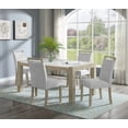 thumbnail image 3 of Contemporary Gray Full Back Upholstered Dining Side Chairs 2pc Set - Solid Wood, 3 of 8