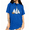 Blue, variant on UNISHE Cute Ghost Pumpkin Halloween Joy Short Sleeve Crew Neck Graphic Tee for Women
