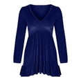 thumbnail image 4 of QIPOPIQ Robe à Manches Longues pour Femmes Col en V Robe Décontractée Robe à Manches Longues Col en V Robe Taille Longue Liquidation, 4 of 8