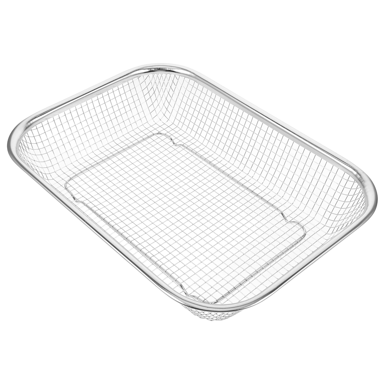 WHAMVOX Dishwasher Storage Basket for Fry with Stainless Steel Material Silver Color Uniform Hole Design
