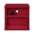 thumbnail image 3 of Benzara BM204630 Metal Nightstand with 2 Open Compartment & USB Port, Red, 3 of 5
