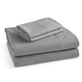 thumbnail image 3 of Hotel Style Luxury 4-Piece 600 Thread Count Silver Striped Cotton Bed Sheet Set, King, 3 of 5