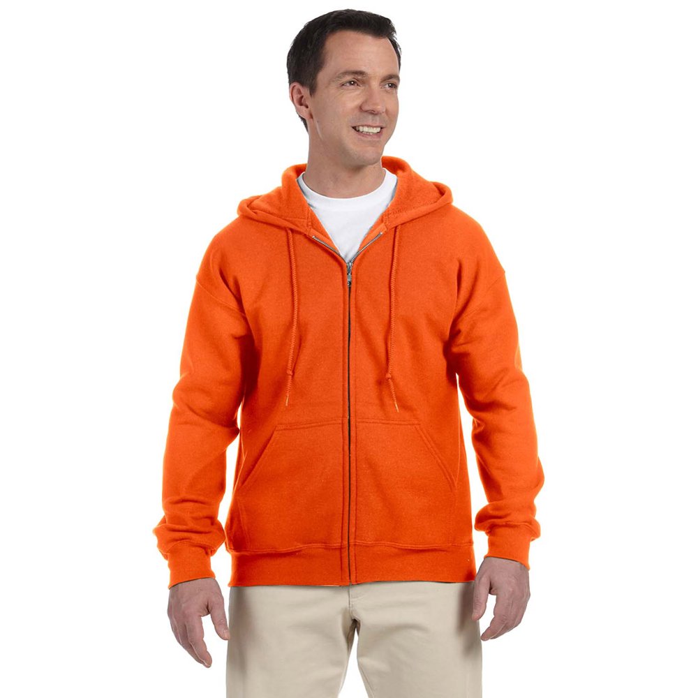 Gildan - Gildan G126 DryBlend Men's Full-Zip Hoodie -Safety Orange ...