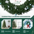 thumbnail image 2 of 48in Pre-Lit Christmas Wreath with Remote Control, SESSLIFE Large Artificial Wreath with 150 Dual White LEDs and 11 Modes for Outdoor Front Door, Gate, Wall, Light Green, 2 of 10
