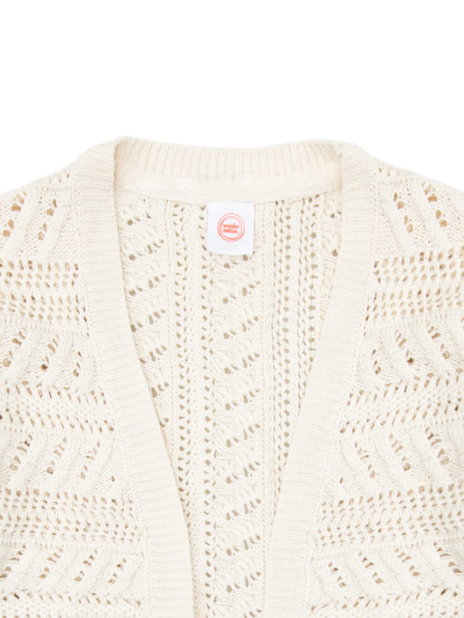 Wonder Nation Girls Fringe Cardigan, Sizes 4-18 & Plus