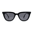 thumbnail image 3 of Womens Oversize Cat Eye Horn Rim Diva Sunglasses Shiny Black, 3 of 4