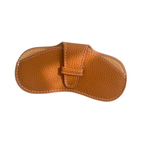 Soft Glasses Case Sunglasses Pouch Lightweight Fashionable Storage Protective Cover PU Leather Eyeglass Pack for Unisex Outdoor Traveling Brown