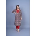 thumbnail image 3 of Aizza Trends Women's Cotton Febric Printed Embrodiery Work Straight Kurti Pant With Dupatta set, 3 of 5