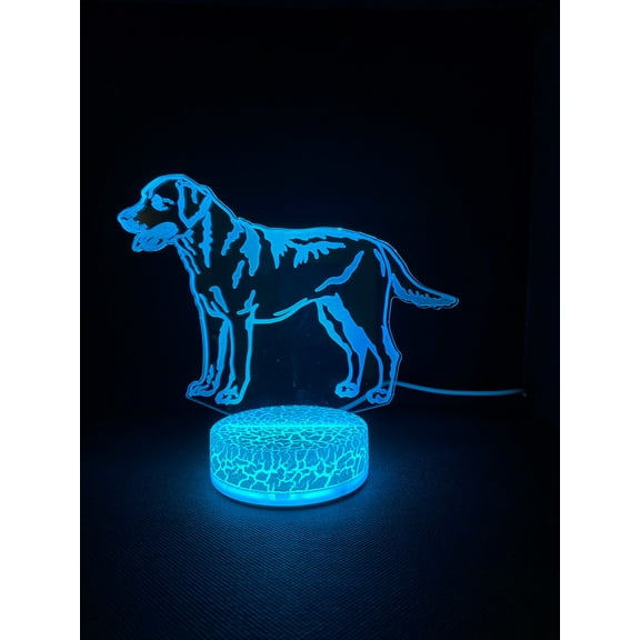 Dog 3D Night Light Multi Color Changing Illusion Lamp for Children Kids Girls Boys Animals Fan Gift Christmas Birthday Best Gifts