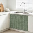 thumbnail image 3 of Dark Green Small Cabinet Curtains 10"W x 11"L, Farmhouse Vintage Green Solid Color Modern Sink Skirt Dust-Proof Short Curtain for Bathroom Vanity Storage Cubby Desk, Self Adhesive Privacy Drapes, 3 of 9