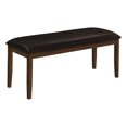 thumbnail image 4 of Monarch Specialties Bench, 48" Rectangular, Dining Room, Entryway, Hallway, Kitchen, Upholstered, Wood, Brown Solid Wood, Brown Leather-look, Transitional, 4 of 4