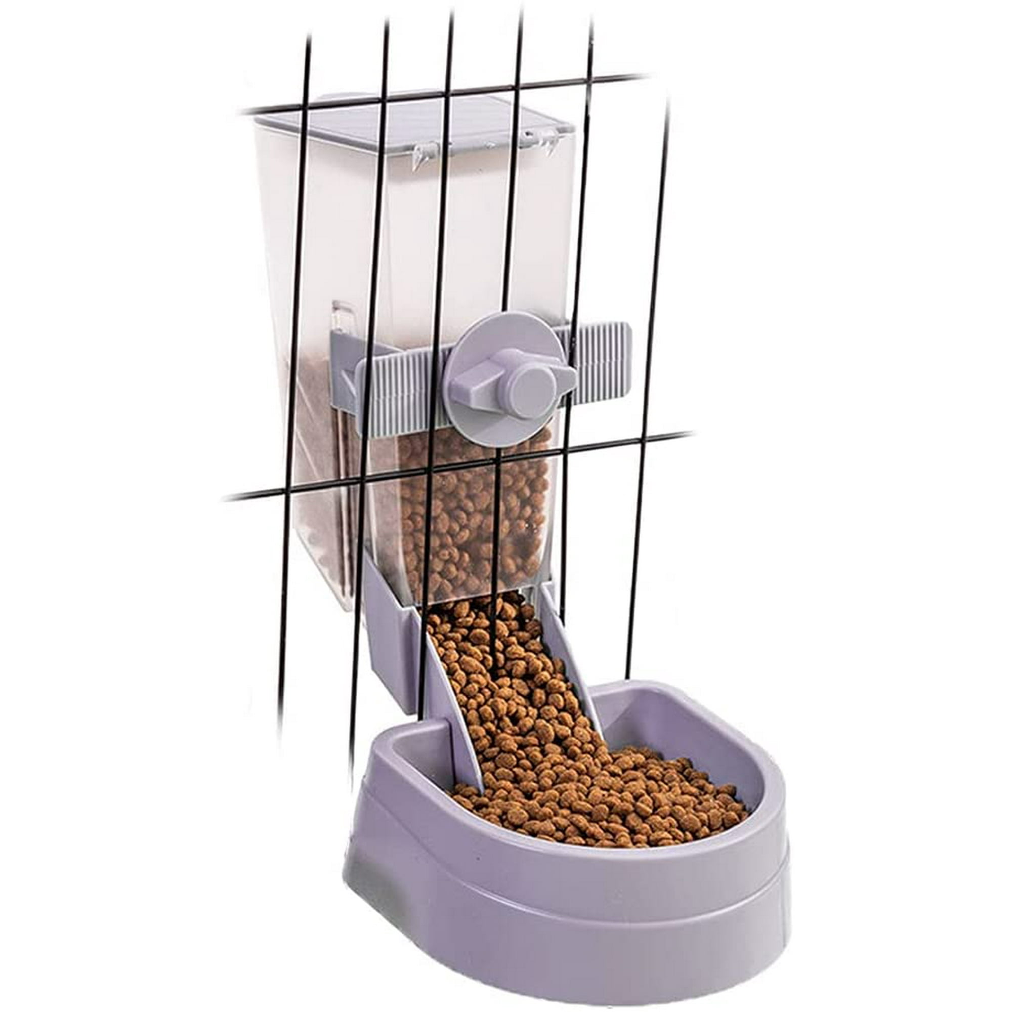 1L Rabbit Cage Automatic Feeder Food Dish Small Animal Bin Feeder with Lid for Bunny Cat Ferret Walmart