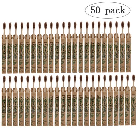 50pcs Natural Bamboo Toothbrush Eco-Friendly Oral Care Soft Bristles Tooth Brushes;50pcs Natural Bamboo Toothbrush Oral Care Soft Bristles Tooth Brushes