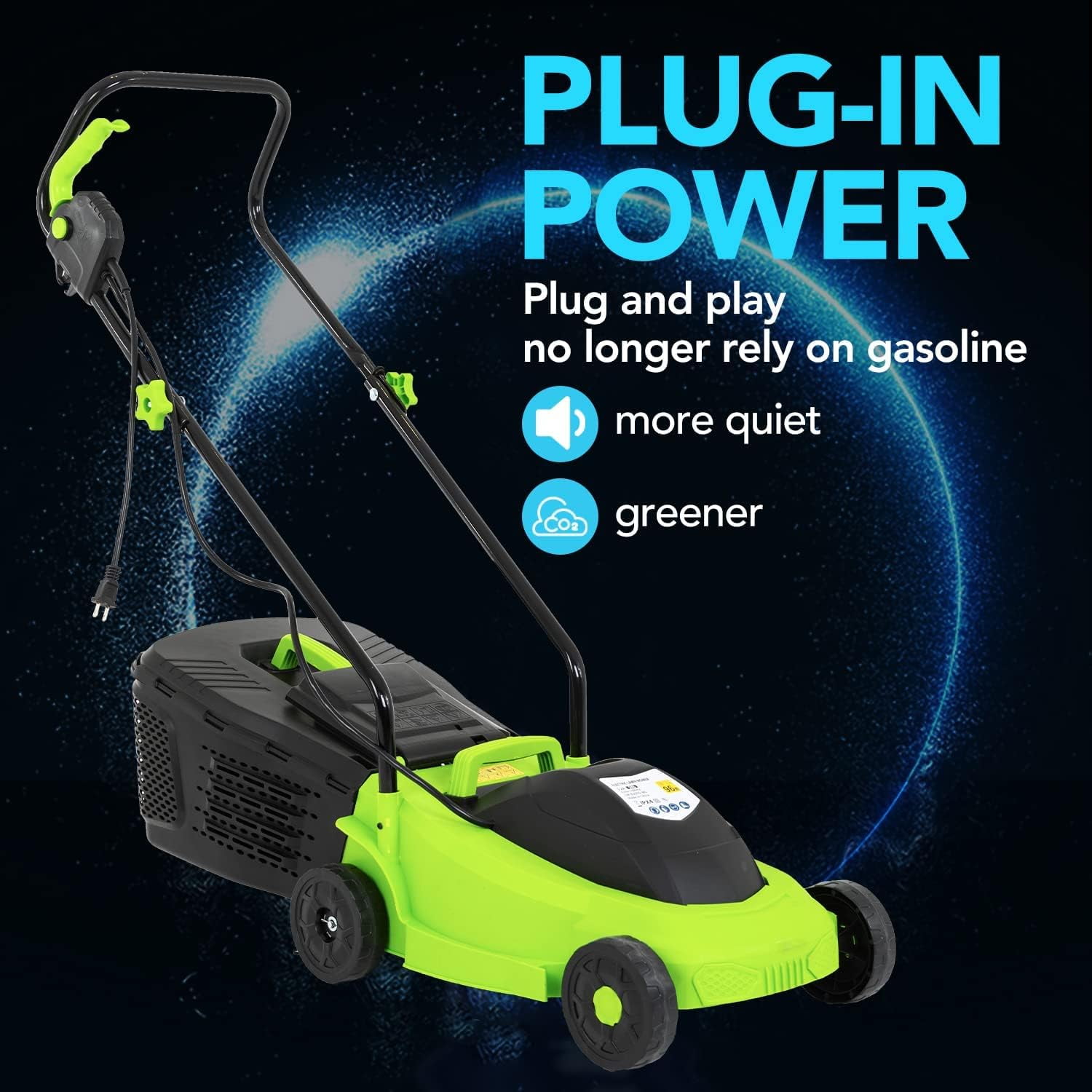 XF XINFENG Electric Lawn Mower Grass Cutter, Corded 12 Amp, 13-Inch Dethatcher with Collection Box, Automatic Trimmer for Garden