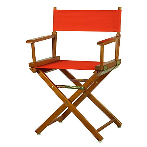 Casual Home 18" Director's Chair Honey Oak Frame with Orange Canvas
