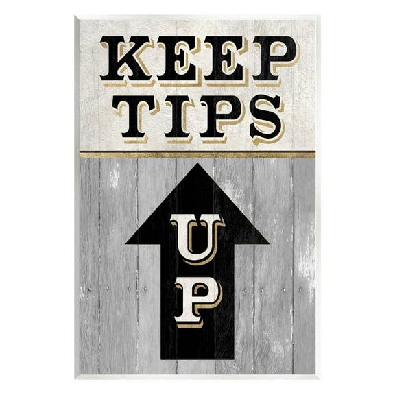 Stupell Industries Keep Tips Up Skiing Sign Graphic Art Unframed Art Print Wall Art, Design by Livi Finn