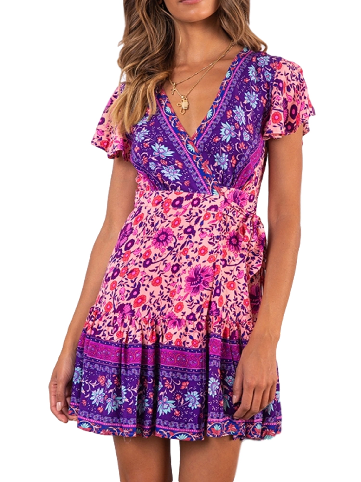 Wsevypo Wsevypo Womens Dresses Summer Bohemian Vintage Floral