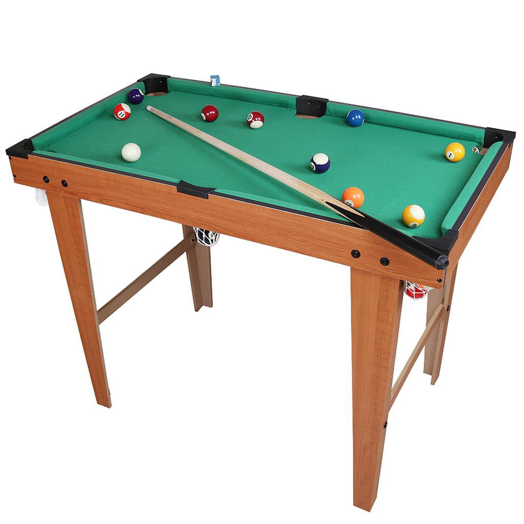 Kid Wooden Toy Home Billiard Ball Snooker Pool Table Desktop Fun Game 