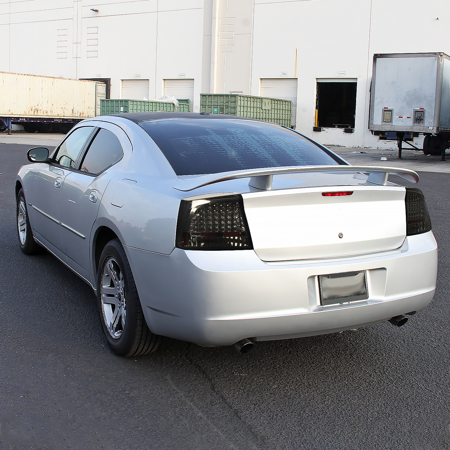 For 2006-2010 Dodge Charger Black LED Tail Lights - Pair Left & Right With Bulbs