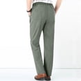 thumbnail image 5 of Men's Casual Pants Men's Casual Pants Elastic Waist Drawstring Trousers Green 2XL, 5 of 5