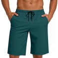 thumbnail image 2 of Bermuda Shorts for Men Pull On Drawstring Elastic Waist Lightweight Breathable Running Gym Outdoor Summer Shorts with Pockets S-3XL, 2 of 8