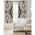 thumbnail image 2 of Boho Black Brown Blackout Curtains 72 Inches Long for Bedroom, Vintage Southwestern Ethnic Geometric Thermal Insulated Room Darkening Black Out Window Curtain Panels Grommet Drapes for Living Room, 2 of 8