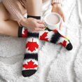 thumbnail image 7 of Women's Men's Canada Gay Pride Flag Colorful Novelty Pattern Crew Athletic Socks, 7 of 7
